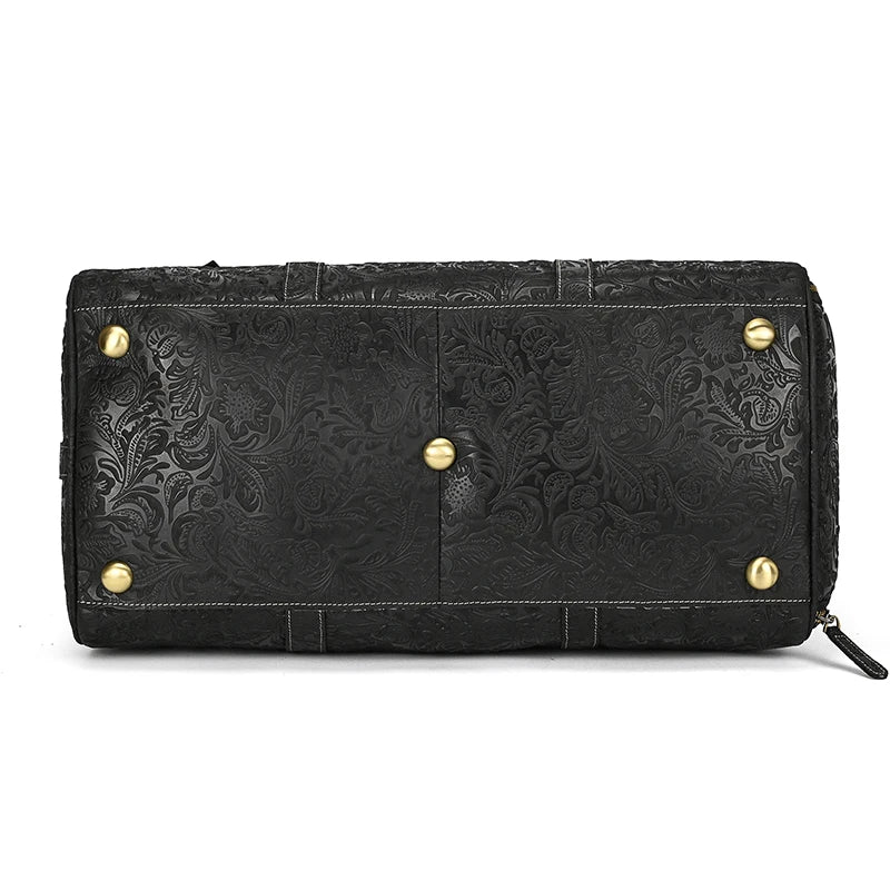 Fashionable Style Men's Leather Travel Handbags Real Cowhide Leather Duffle Bags For Man Male Weekend Bags With Shoe Pocket
