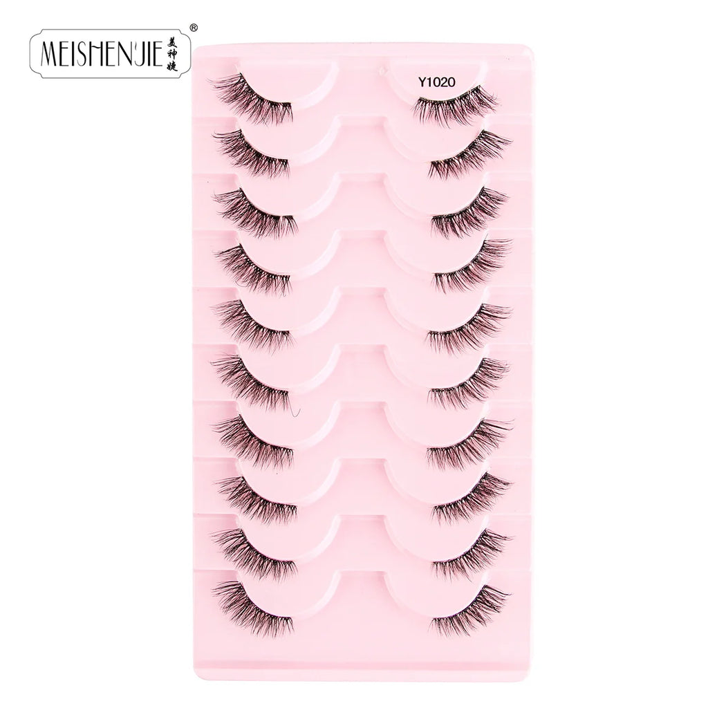 Fake Eyelashes Hot 3/10 Pairs Half Lashes Cat Eye Natural Long Fluffy 3D Mink Lashes Handmade Make up Tools maquillaje Faux Cils