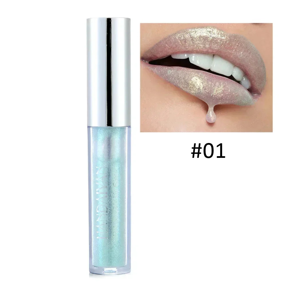 6 Colors Glitter Liquid Lip Gloss Tint Laser Holographic Lipstick Mermaid Glitter Lip Gloss Not Fading Lasting Lip Tint Cosmetic