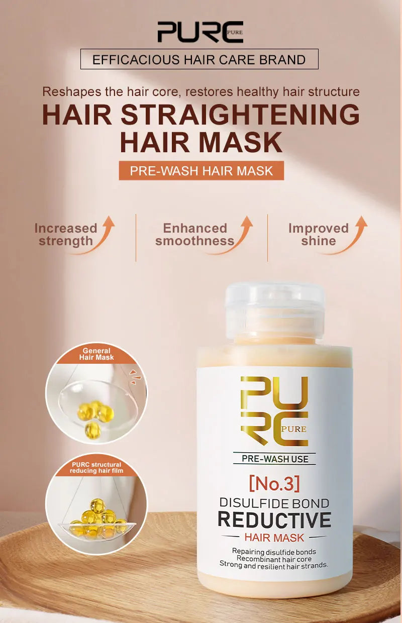 PURC Disulfide Bond Hair Mask Smoothing Strengthens Weak Hair Keratin Repair Damaged Frizz for All Hair Types Hair Care Products