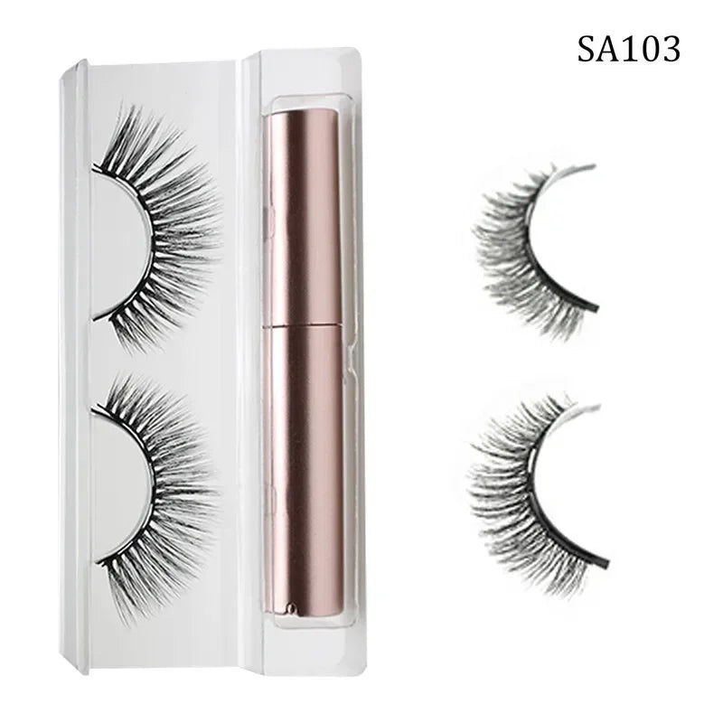 3D Magnetic Eyelashes Set Waterproof Lasting Naturally Magnetic Eyeliner Magnet Eyelashes Makeup Extension False Eyelashes Kit