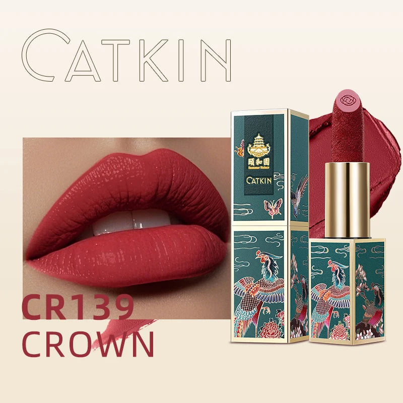 CATKIN Summer Palace Lipsticks Semi-Matte Lipstick Long Lasting for 24H，Lightweight Soft and Ultra Hydrating Lipsticks