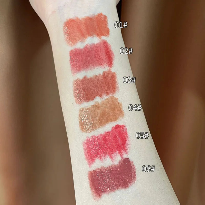 Crystal Honey Solid Lip Glaze Nude Rose Brown Plumping Lip Gloss Moisturising Jelly Tinted Lip Balm Hydrating Black Tea Lipstick