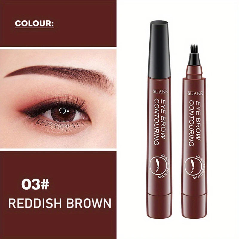 4 Split Head Waterproof Eyebrow Pencil Sweat Proof Liquid Eyebrow Pen Makeup Natural Looking Long Lasting Professional Cosmetic