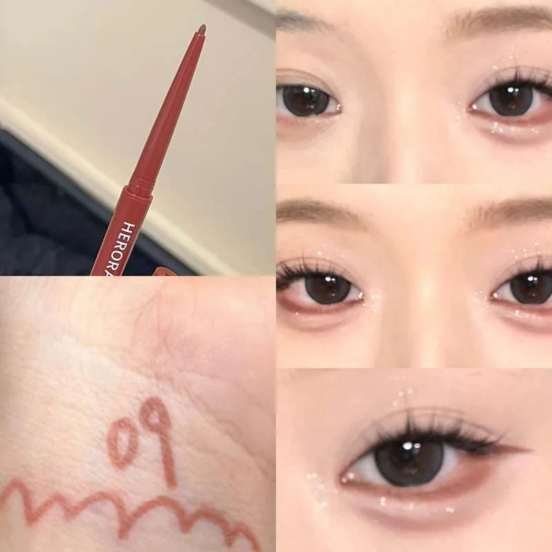 Matte Brighten Lying silkworm Eyeliner Gel Pen Waterproof Quick Drying Pink Brown Ultra fine Eye Shadow Pen Not-Smudge Makeup