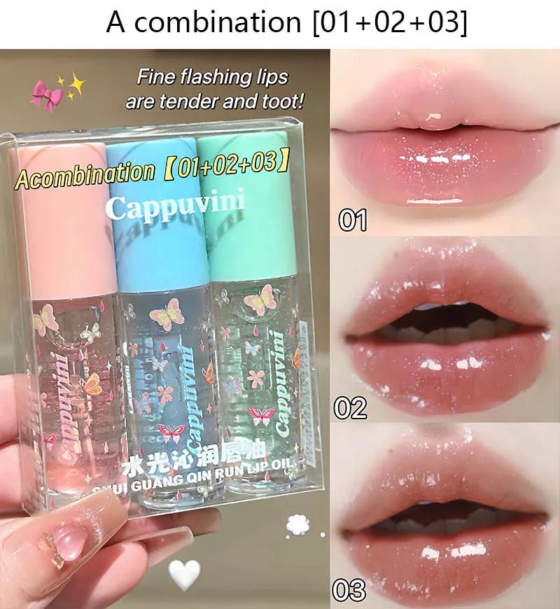 Moisturizing Water Light Lip Gloss Shimmer Transparent Jelly Mirror Lip Glaze Crystal Clear Hydrating Plumping Lip Gloss Makeup