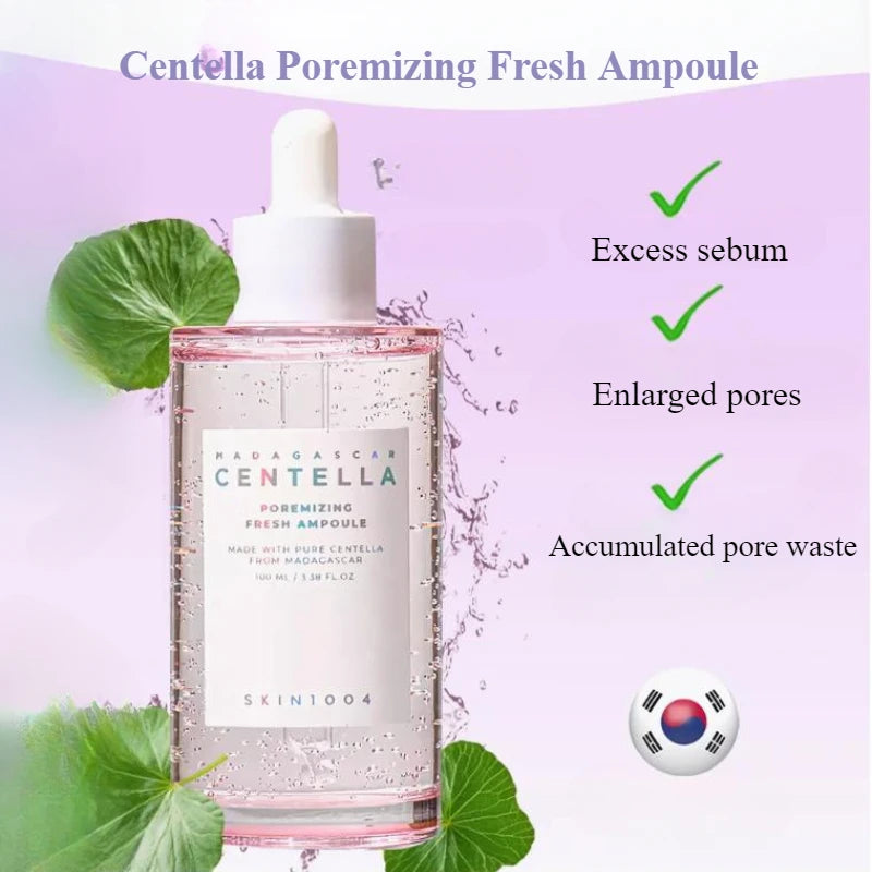 Centella Poremizing Fresh Ampoule Pink Salt Essence Liquid Face Pore Care Facial Serum Soothing Moisturizing Beauty Skincare