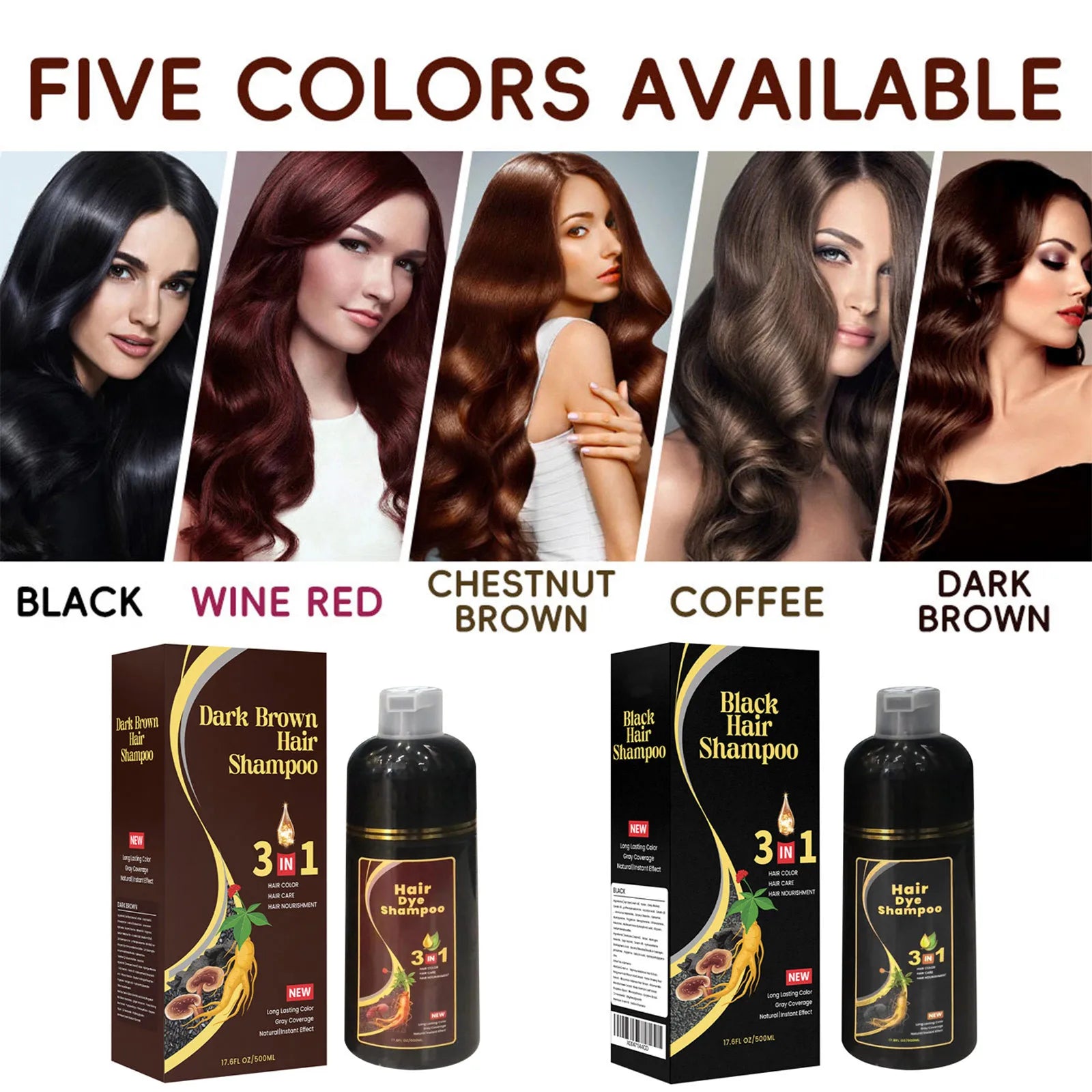 Hair Shampoo For Women Hair Color Shampoo Hair For Men Coverage - Herbal Ingredients 500ml