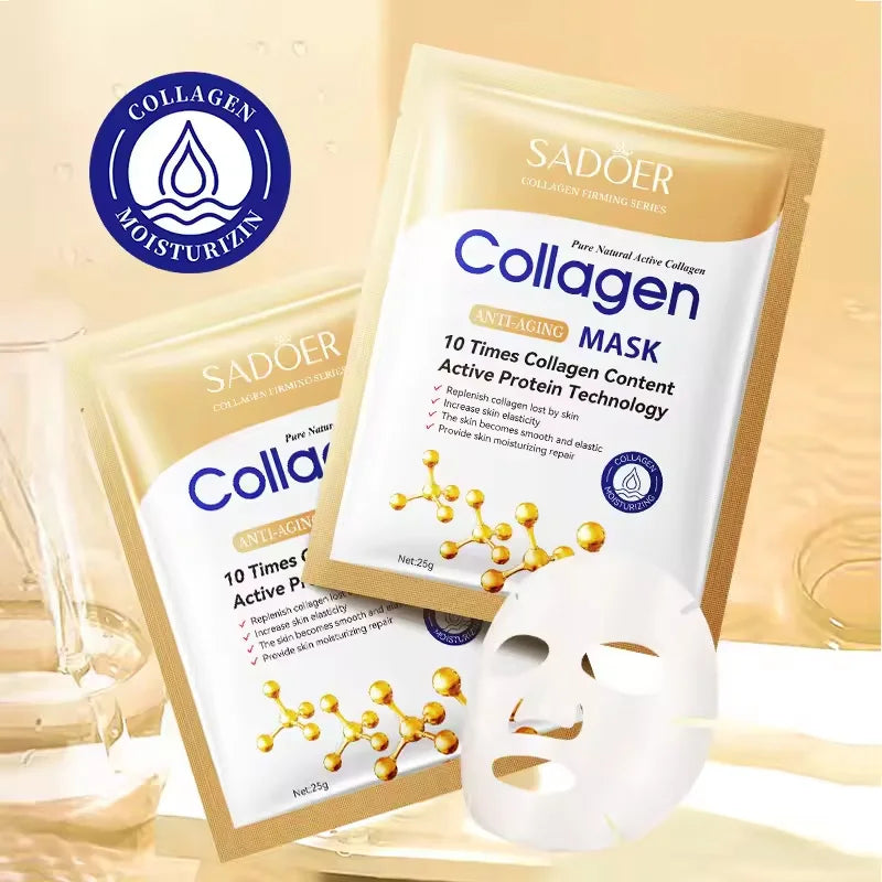 10pcs Collagen Face Mask Firming Moisturizing Repair Brightening Skincare Face Sheet Mask Beauty Facial Masks Korean Skin Care