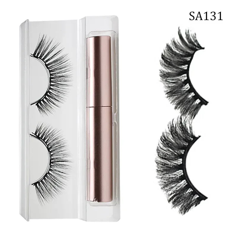 3D Magnetic Eyelashes Set Waterproof Lasting Naturally Magnetic Eyeliner Magnet Eyelashes Makeup Extension False Eyelashes Kit