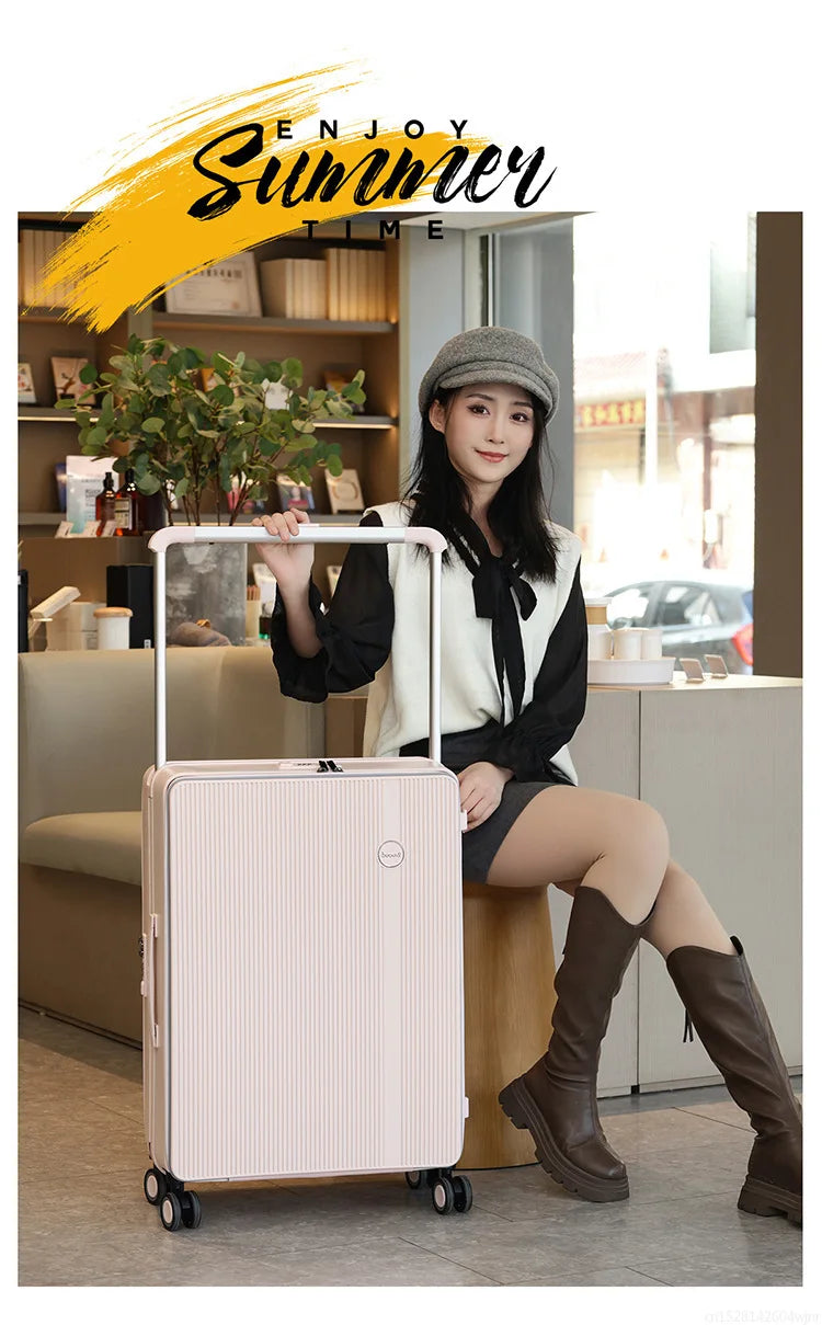 20/24 Inch Front Opening Travel Bags 1:9 Wide Pull Rod in The Deep Warehouse Rolling Luggage Case Travel Suitcases with Wheels
