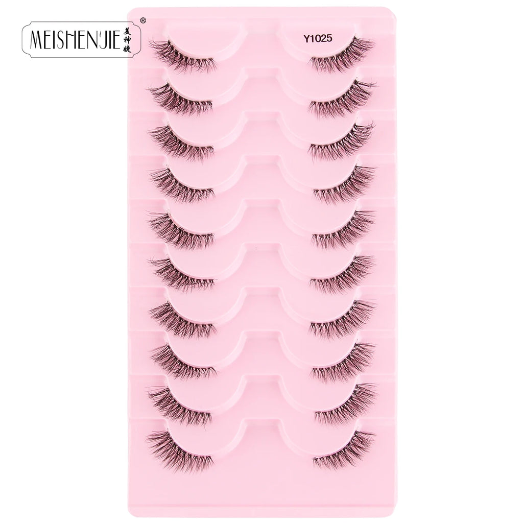 Fake Eyelashes Hot 3/10 Pairs Half Lashes Cat Eye Natural Long Fluffy 3D Mink Lashes Handmade Make up Tools maquillaje Faux Cils