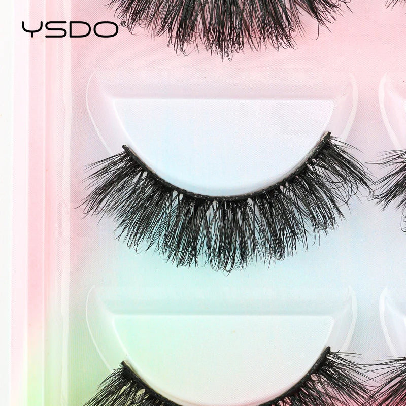 YSDO 5 pairs eyelashes makeup mink strip lashes dramatic eyelashes faux cils natural false eyelashes extension 3d mink eyelashes