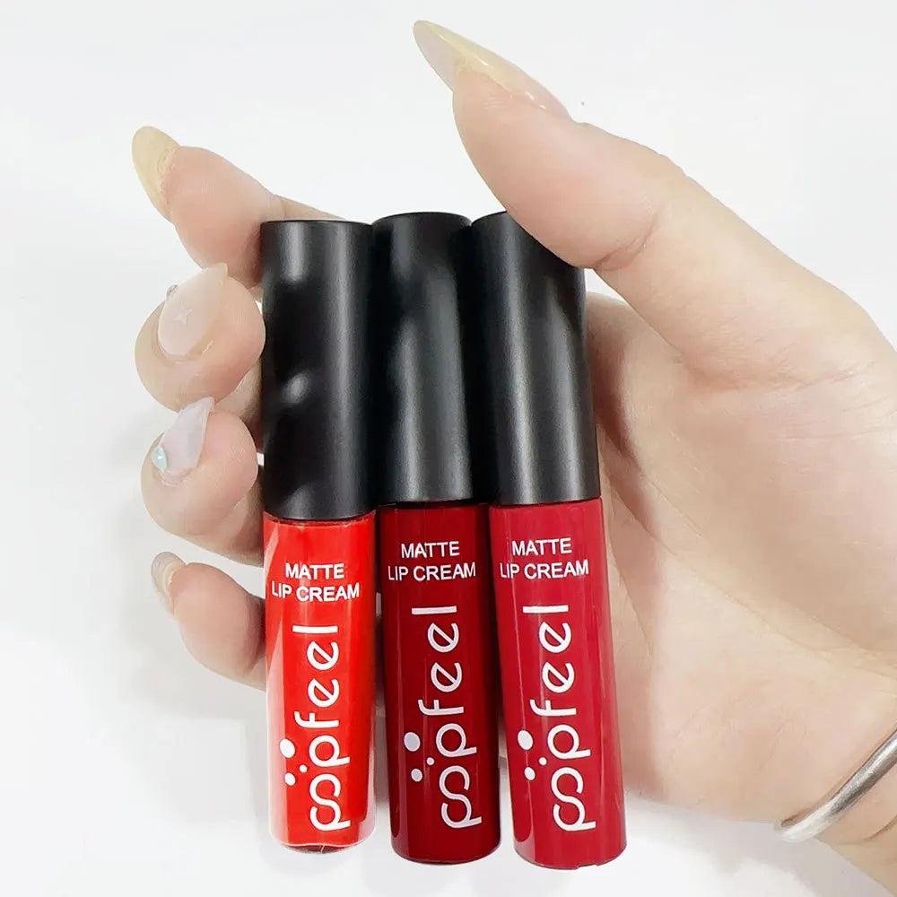 New 12 Color Liquid Waterproof Elegant Matte Smooth Lipstick Lip Stick Lipgloss Long Lasting Sexy Nude Lip Gloss P128#