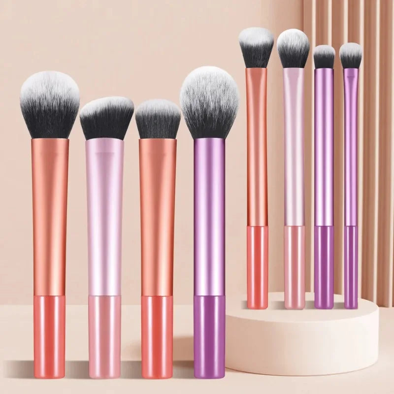 8pcs Plastic Daily Portable Multifunctional Makeup Brush For Making Up Supply 8pcs Makeup Brush Sets