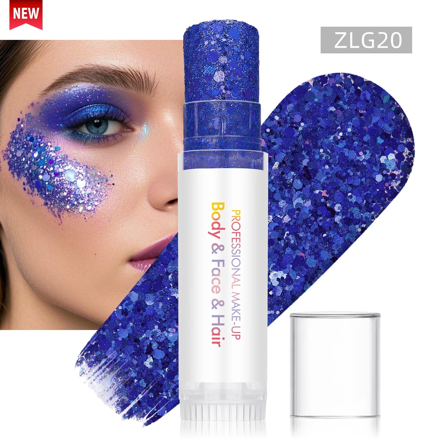 New Body Glitter Stick Face Painting Sequins Gel Mermaid Chunky Glitter Glue for Carnival Hair Body Eye shadow Makeup