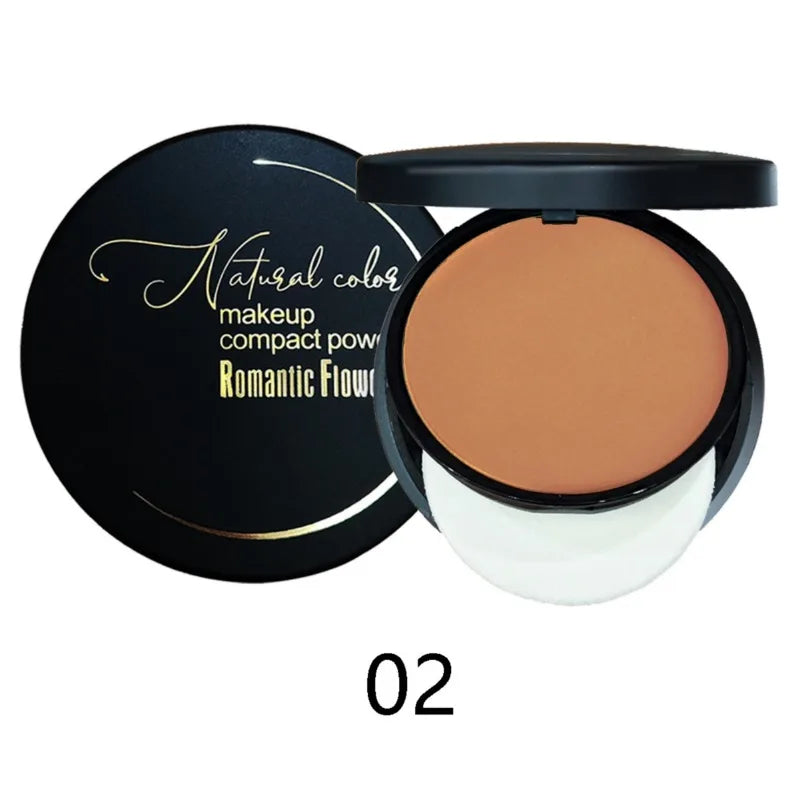 6-color Powder Dark Waterproof Full Coverage Cosmetic Cosmetics Powder Natural Powder Puff Powder Foundation