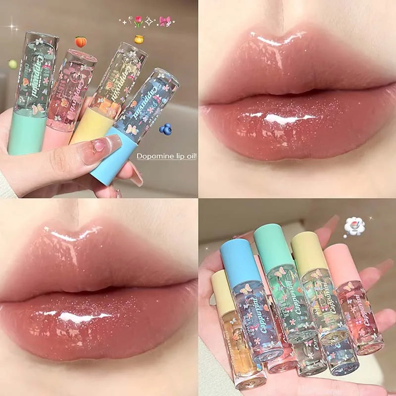 Moisturizing Water Light Lip Gloss Shimmer Transparent Jelly Mirror Lip Glaze Crystal Clear Hydrating Plumping Lip Gloss Makeup