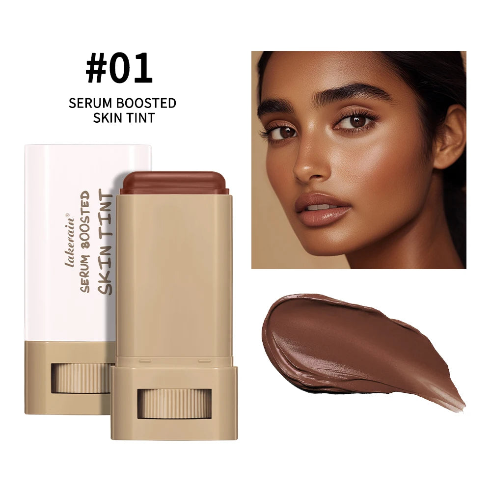 Foundation Tint Stick Balm Serum Boosted Skin Tint Foundation Stick Plumper Hight Coverage Travel Bronze Foundation Stick Makeup