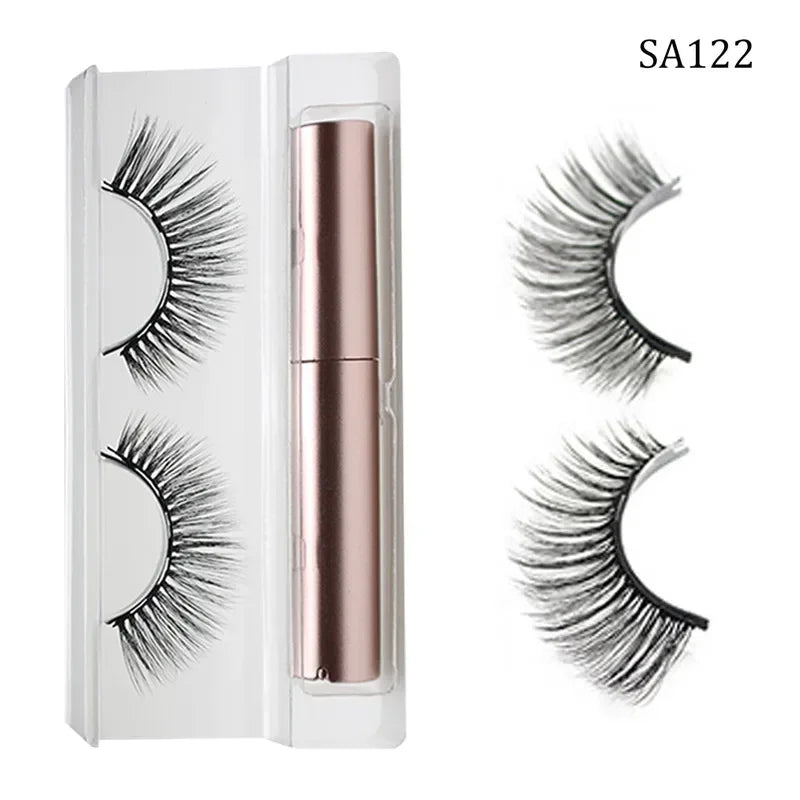 3D Magnetic Eyelashes Set Waterproof Lasting Naturally Magnetic Eyeliner Magnet Eyelashes Makeup Extension False Eyelashes Kit