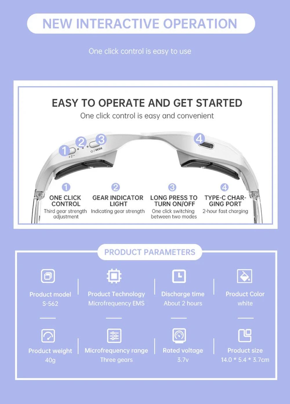Anti-Aging Eye Massager Eyes Fatigue Relief Relaxation Relieve EMS Eye Massage Dark Circles Eye Bag Removal EyeCare Beauty Tools
