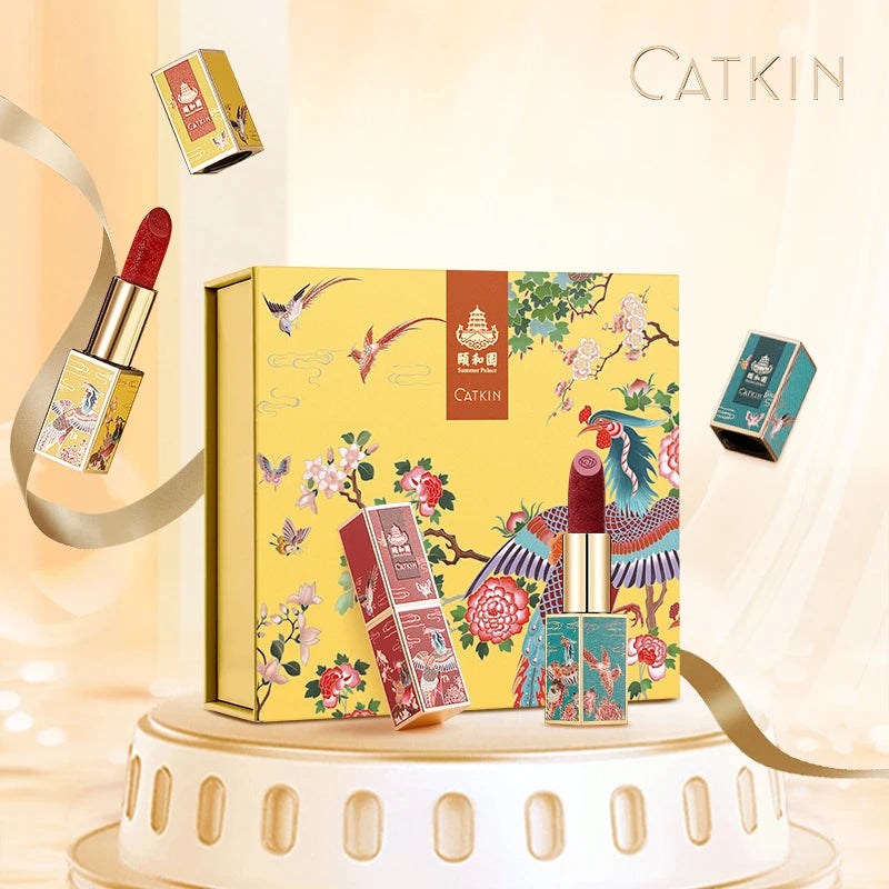 CATKIN Summer Palace Lipsticks Semi-Matte Lipstick Long Lasting for 24H，Lightweight Soft and Ultra Hydrating Lipsticks