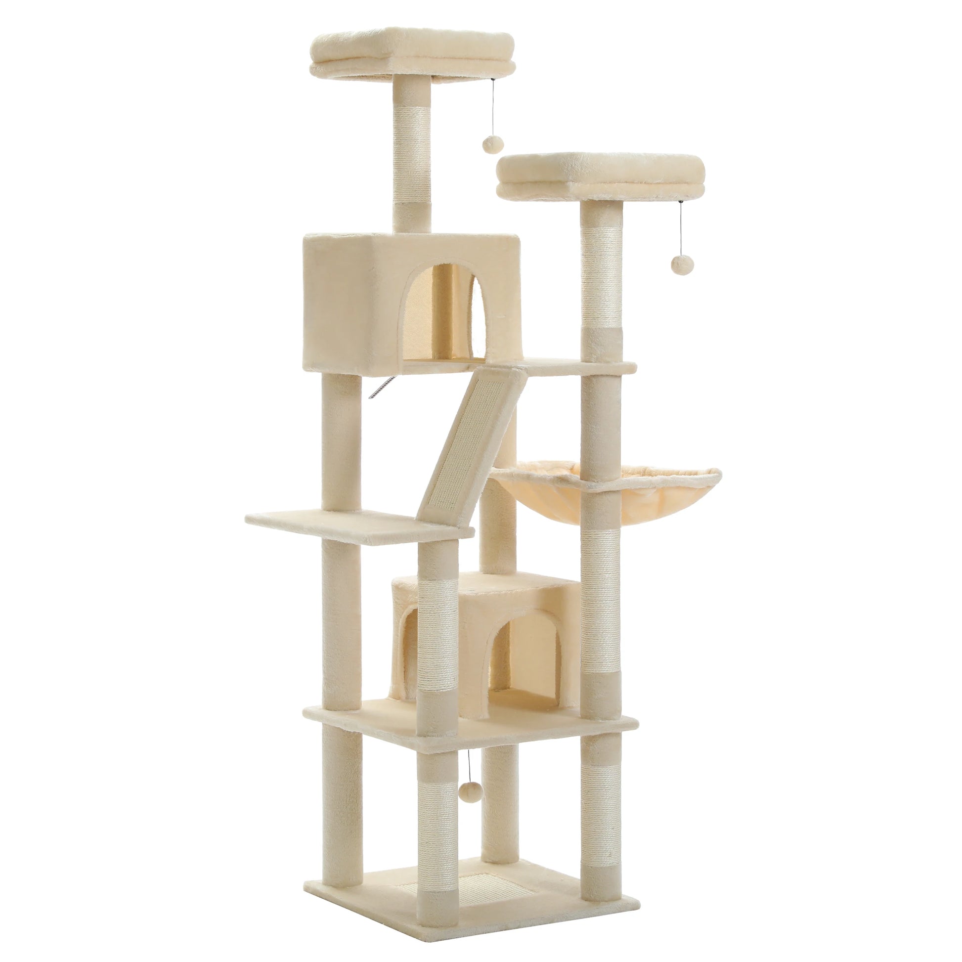 Multi-Level Cat Tree with Scratching Posts, Cozy Condo, Hammock, Large Cat Tower for Indoor Cats, Cat Scratching Board, Cat Toys
