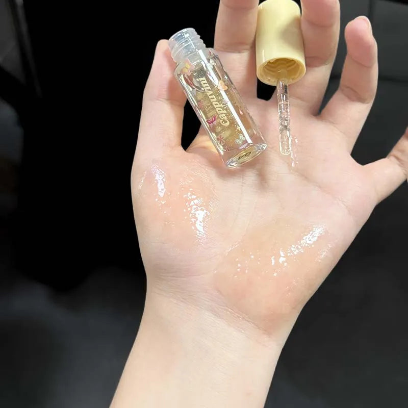 Moisturizing Water Light Lip Gloss Shimmer Transparent Jelly Mirror Lip Glaze Crystal Clear Hydrating Plumping Lip Gloss Makeup