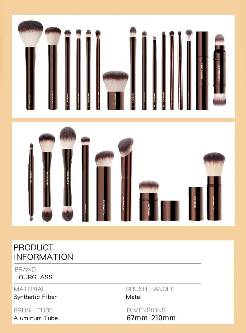 Hourglass Brushes Makeup Brushes Powder Foundation Concealer Blusher Bronzer Lip Brush Eyeliner Eye Shadow Eyebrow Eyelash Brush