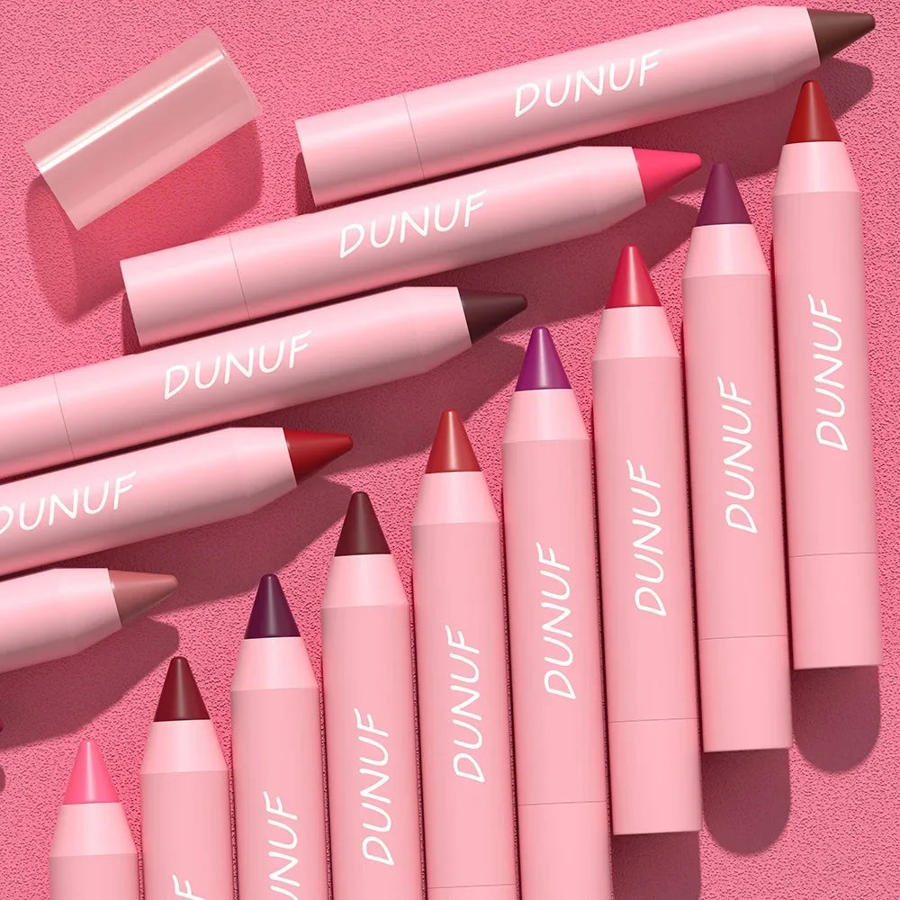 Sexy Dark Red Brown Lipstick Pencil Matte 18 Colors Lip Liner Crayons Rich Full Color Lip Tint Silky Natural Creamy Texture Pen