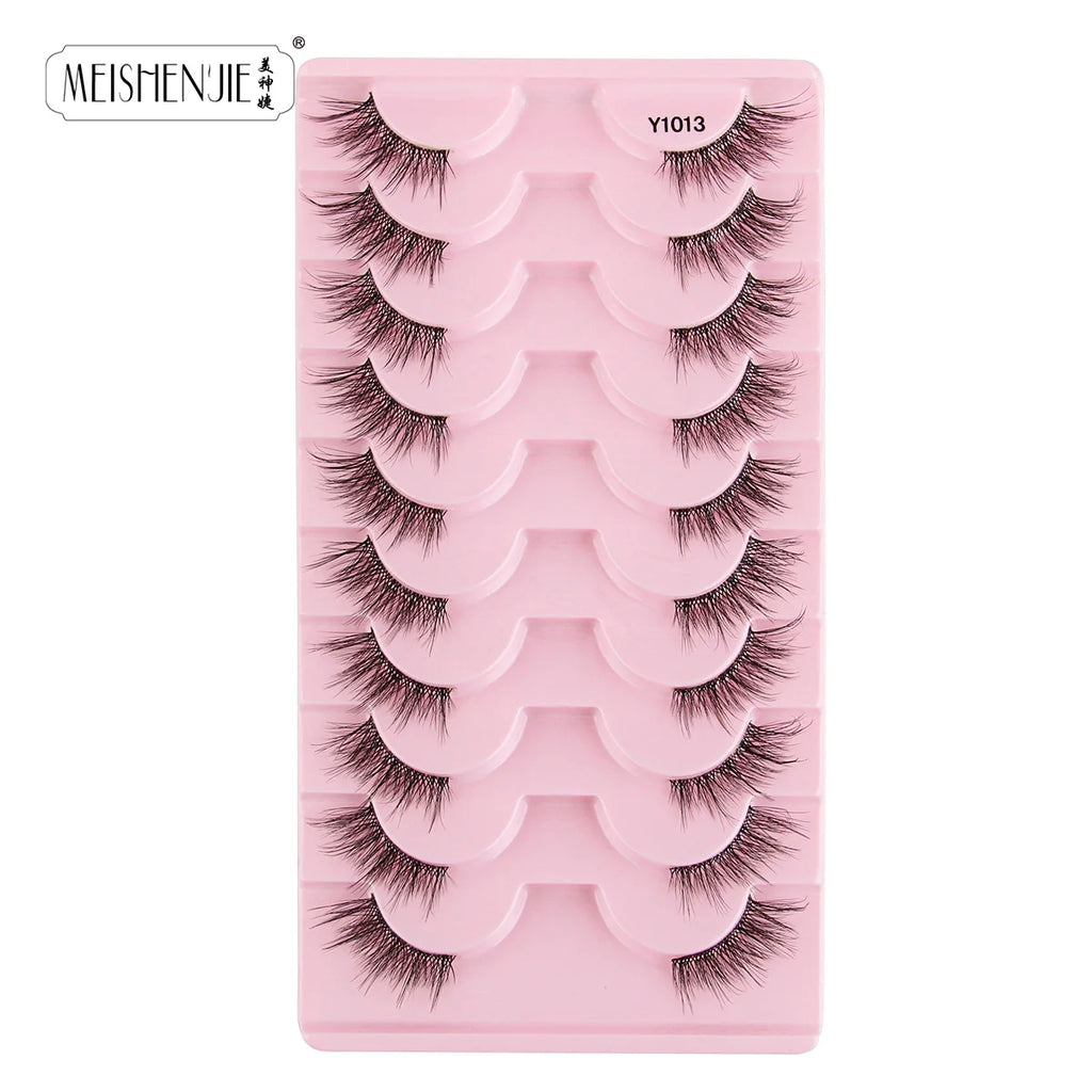 Fake Eyelashes Hot 3/10 Pairs Half Lashes Cat Eye Natural Long Fluffy 3D Mink Lashes Handmade Make up Tools maquillaje Faux Cils