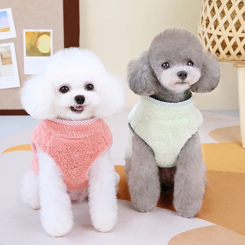 Zipper  Shi Tzu Sweater Clothes For Small Medium Dogs Pet Fur Vest Outfit French Bulldog Autumn Winter Jackets XS 3XL Cats Goods