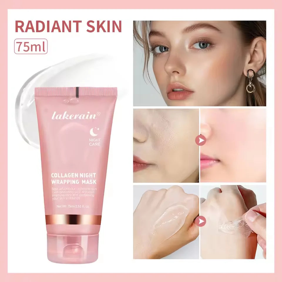 Collagen Wrapped Night Mask,Moisturizing Firming,Deeply Hydrates Reduces Skin Texture,Night Care Mask Ideal for Use Before Bed
