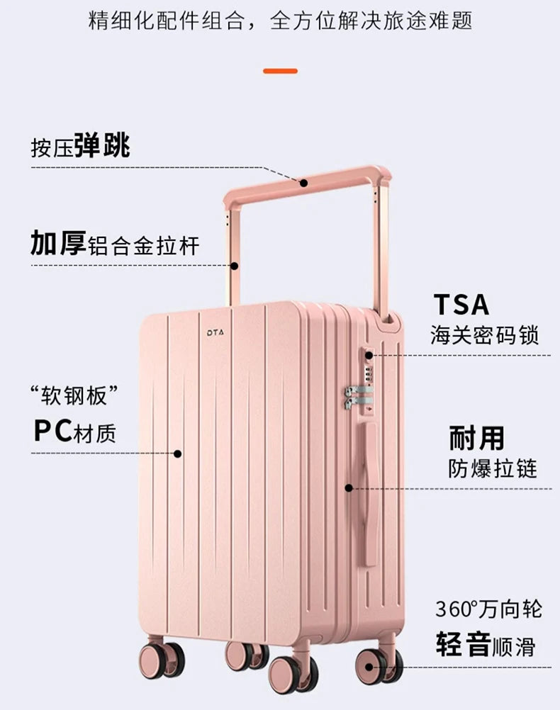 Boarding box 20 inches high appearance level new luggage female small pink suitcase wide male trolley box 24