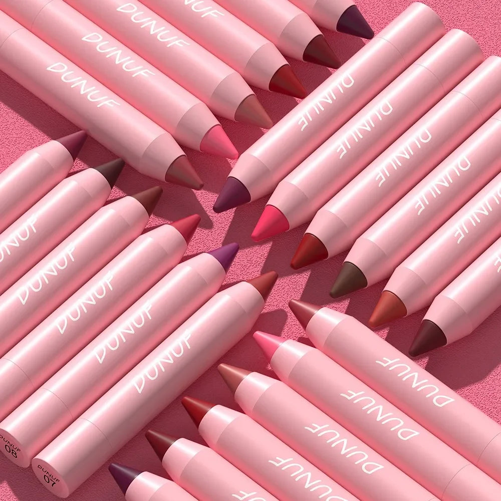 Sexy Dark Red Brown Lipstick Pencil Matte 18 Colors Lip Liner Crayons Rich Full Color Lip Tint Silky Natural Creamy Texture Pen