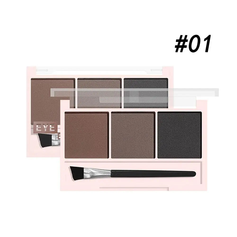 3 Colors Eyebrow Powder Shadow 3D Eyebrow Shape Waterproof and Sweat-proof Natural Long-Lasting Eyebrow Powder