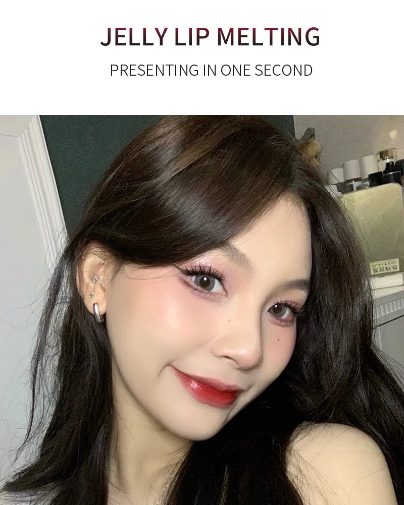 HERORANGE Color-Cooling Shimmering Lip Gloss Hydrating Silky Long-Lasting Color-Dyeing Clear Watery Mirror Lip Glaze