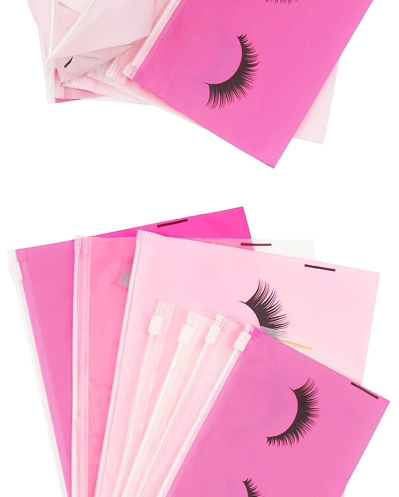 10pcs Eyelash Aftercare Bags With Zipper Toiletry Makeup Pouch Cosmetic Travel Beauty Tool Packaging Lash Extension Supplies