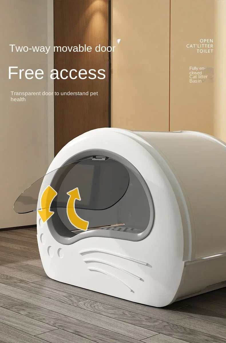 Cat Litter Box Fully Enclosed Drawer Type Cat Litter Box Anti-splash and Odor Isolation Cat Toilet Extra Large Cat Litter Box
