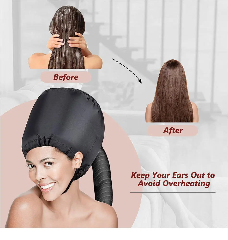 Portable Hair Dryer Bonnet Hood Hair Blow Dryer Attachment 1Pc Adjustable Hairdryer Cap Salon Heating Cap for Drying,Styling