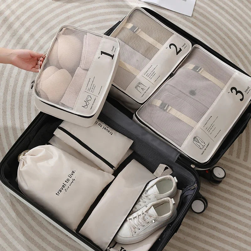 7Pcs/Set Travel Bags New Large Capacity Storage Organizer Suitcase Packing for Portable Clothes Underwear Cosmetic Travel Bag