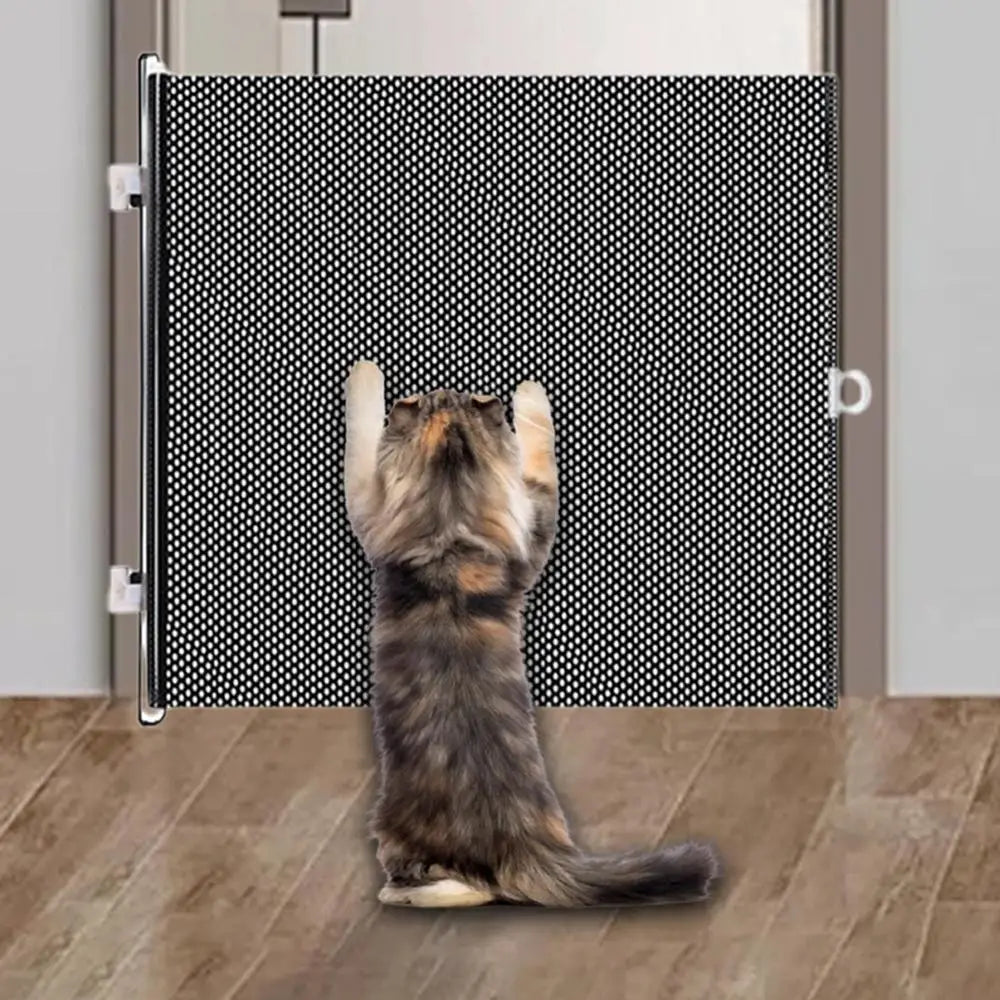 Dog Gate Retractable Pet Safety Gate Wide Pet Isolation Gate Indoor Mesh Fence for Dogs And kitten for Doorway Stairs Balcony