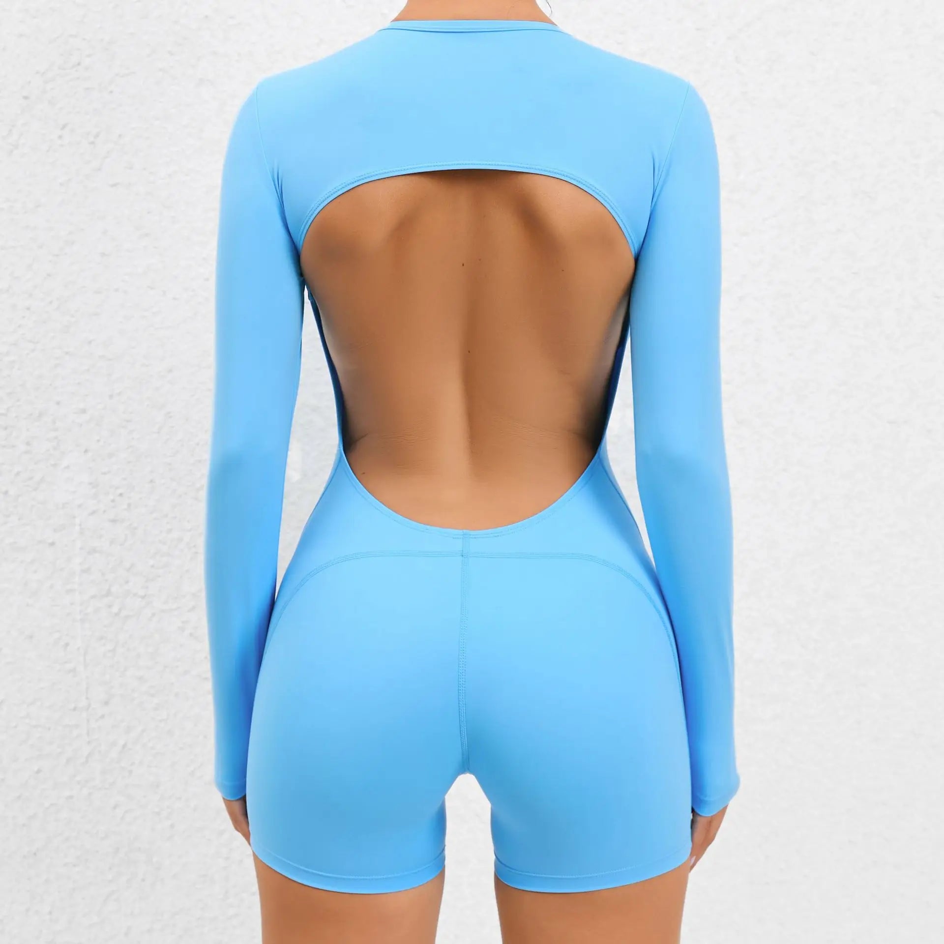 Long Sleeve Bodysuit Women No Padding Yoga Gym Jumpsuit Fitness Sport Overalls Sportswear Mono Mujer Navy Blue Black Gray White