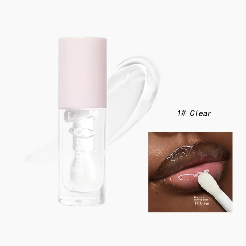 Translucent Black Sugar Lip Oil Water Gloss Jelly Mirror Lip Glaze Lipstick Lip Make Up Women Beauty Nonstick Cup  Lip Gloss
