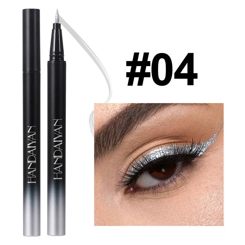 Glitter Liquid Eyeliner Pencil Waterproof Purple Pink Blue Eye Liner Pen Long Lasting Quickily Drying Eyes Makeup Cosmetics