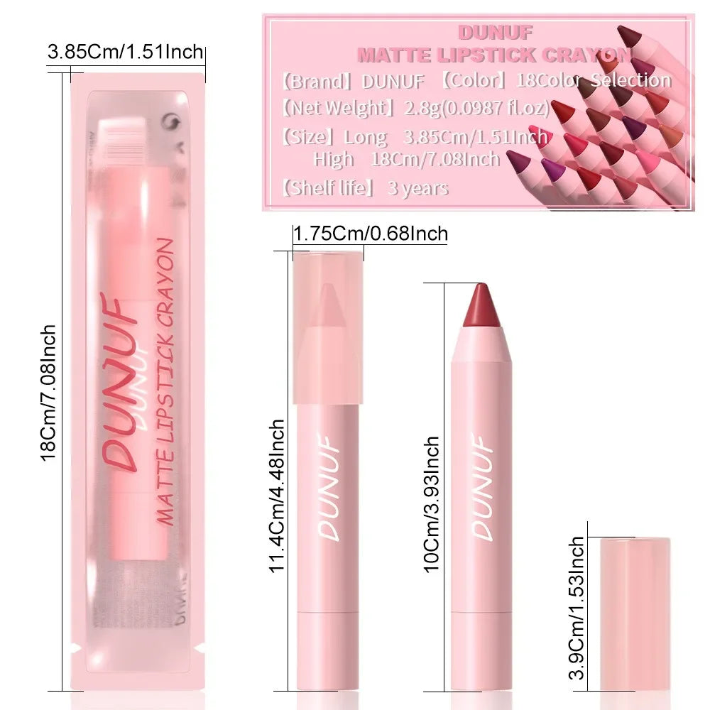 Sexy Dark Red Brown Lipstick Pencil Matte 18 Colors Lip Liner Crayons Rich Full Color Lip Tint Silky Natural Creamy Texture Pen