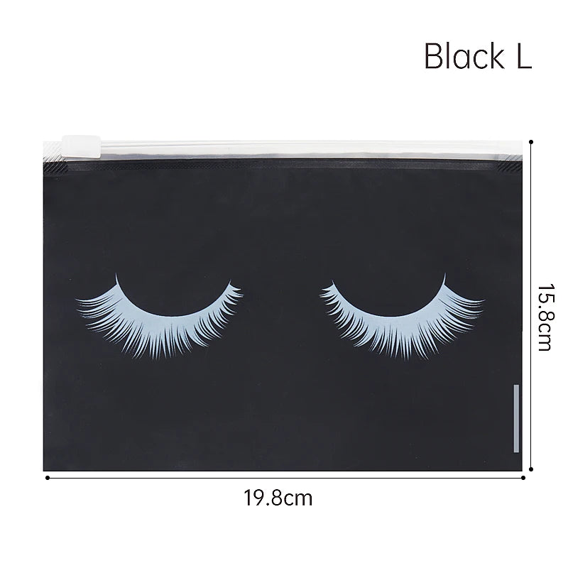 10pcs Eyelash Aftercare Bags With Zipper Toiletry Makeup Pouch Cosmetic Travel Beauty Tool Packaging Lash Extension Supplies