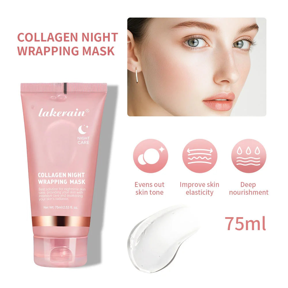 Collagen Wrapped Night Mask,Moisturizing Firming,Deeply Hydrates Reduces Skin Texture,Night Care Mask Ideal for Use Before Bed