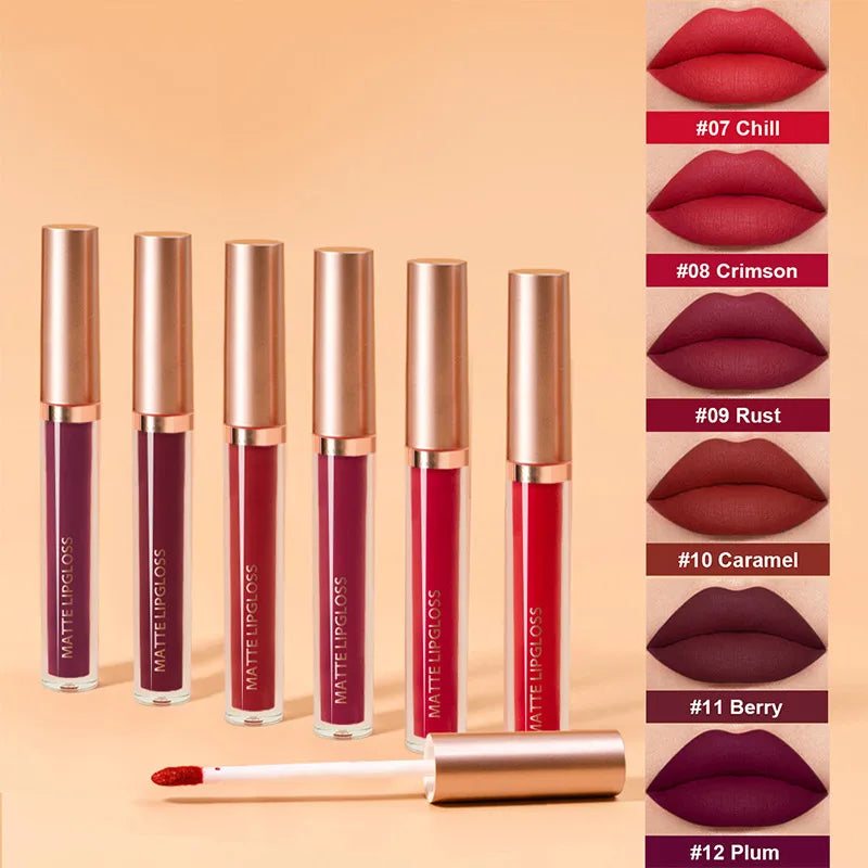 Matte Lip Gloss Two Sets Of 24-hour Waterproof Non Stick Cup Liquid Lipstick Long-lasting Beautiful Korean Cosmetics Set