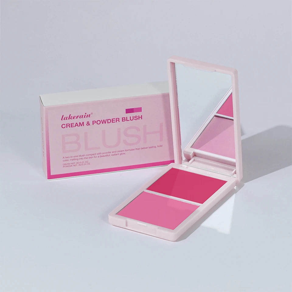 Cream&Powder Blush Palette Natural Long-lasting High Pigment  Blush Makeup Contour Powder Beauty Peach Pink Korean Makeup Blush